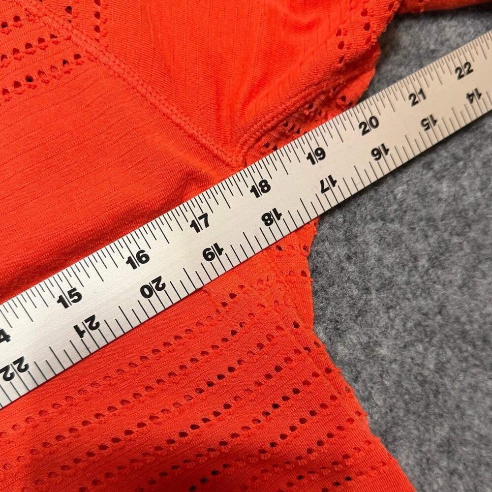 Athleta Limitless Coral Orange Perforated Long Sleeve Athleisure Top Medium - Picture 5 of 7